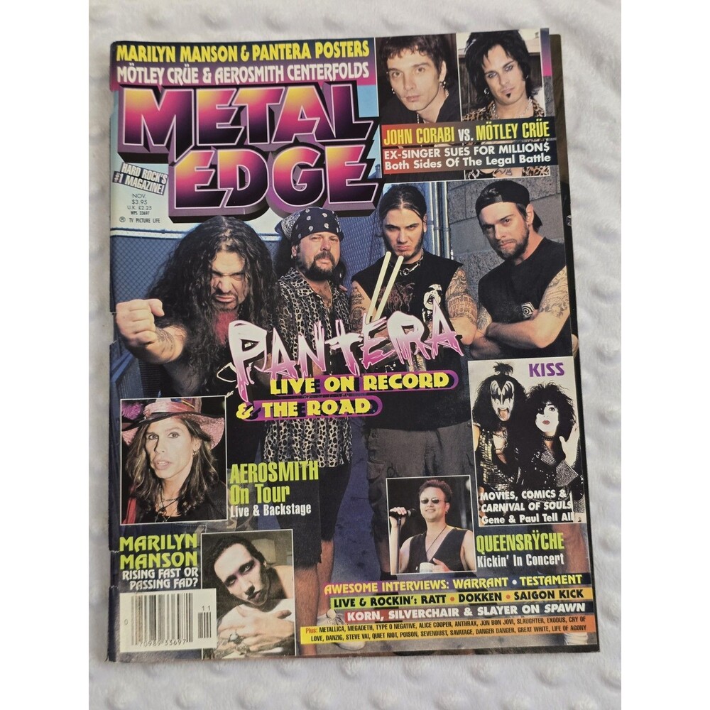 Metal Edge Magazine Marilyn Manson Centerfold Poster November 1997 Hard Rock 90s